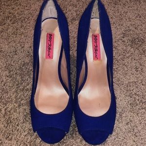 Betsey Johnson Royal Blue Lace Up Stilettos Size 8.5